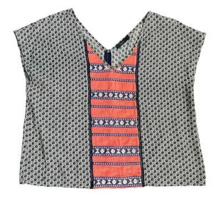Anthropologie THML Women’s Boxy Aztec Embroidered Boho Sleeveless V-neck Top M
